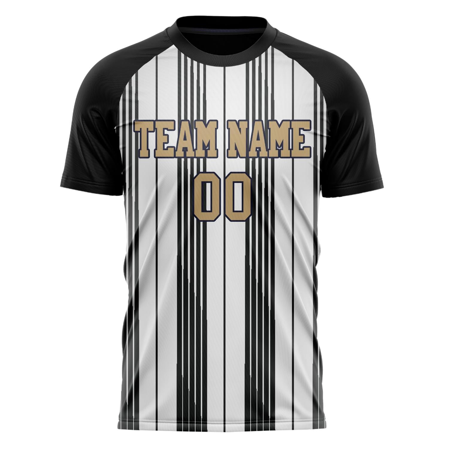 Custom Black White Pattern Soccer Jersey