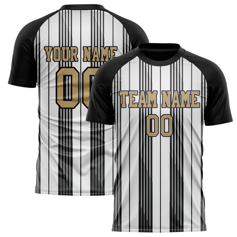 Custom Black White Pattern Soccer Jersey FT02240809XF213