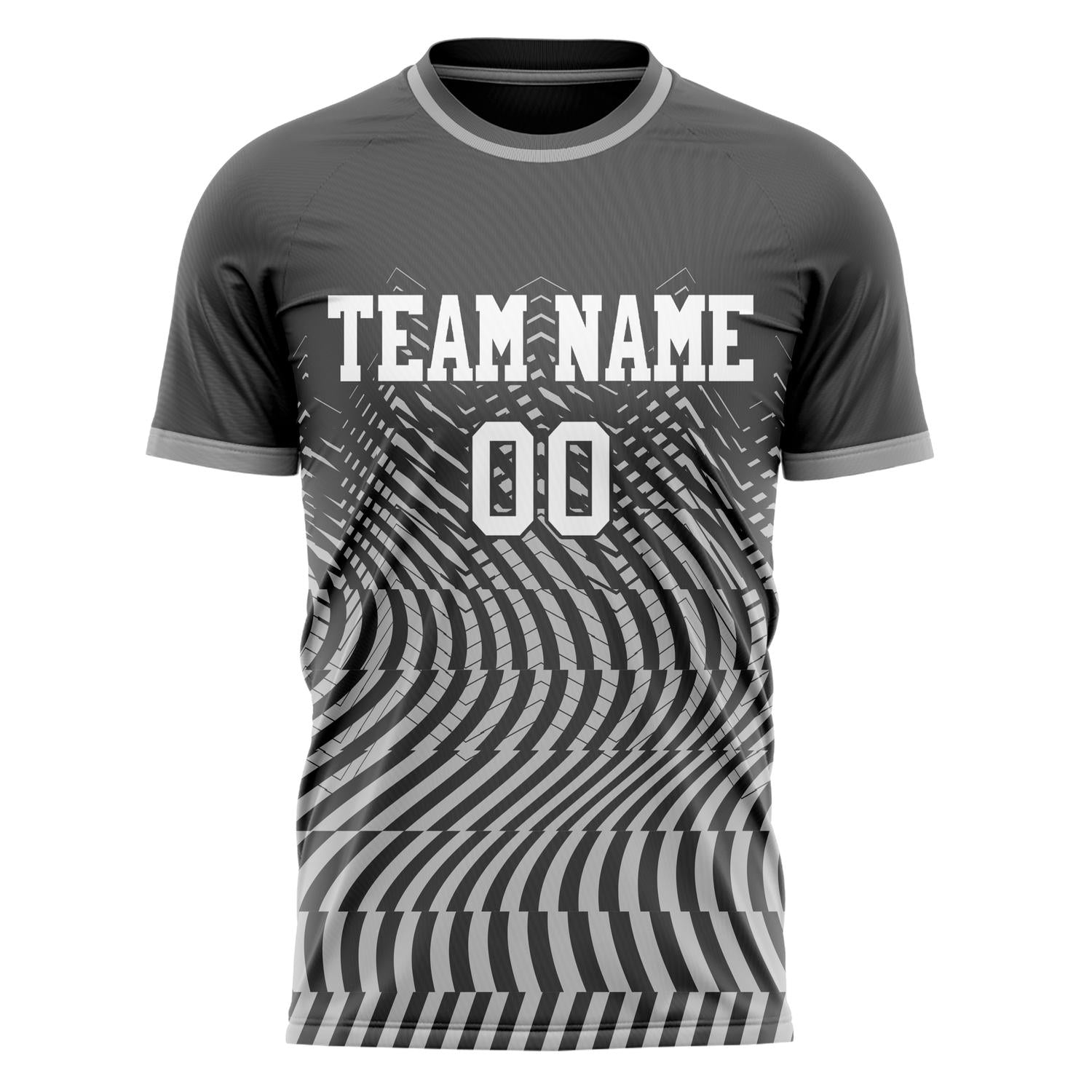 Custom Gray White Pattern Soccer Jersey