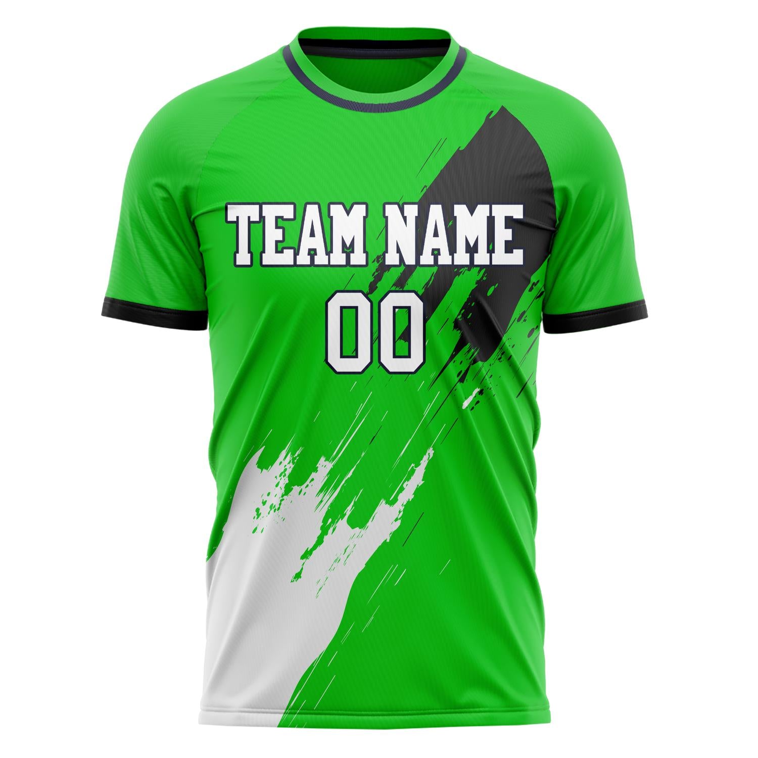 Custom Green White Pattern Soccer Jersey