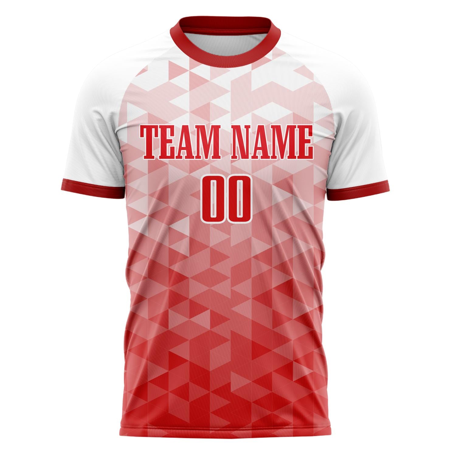 Custom Red White Pattern Soccer Jersey