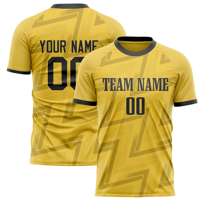 Custom Yellow Navy Pattern Soccer Jersey FT02240809XF231