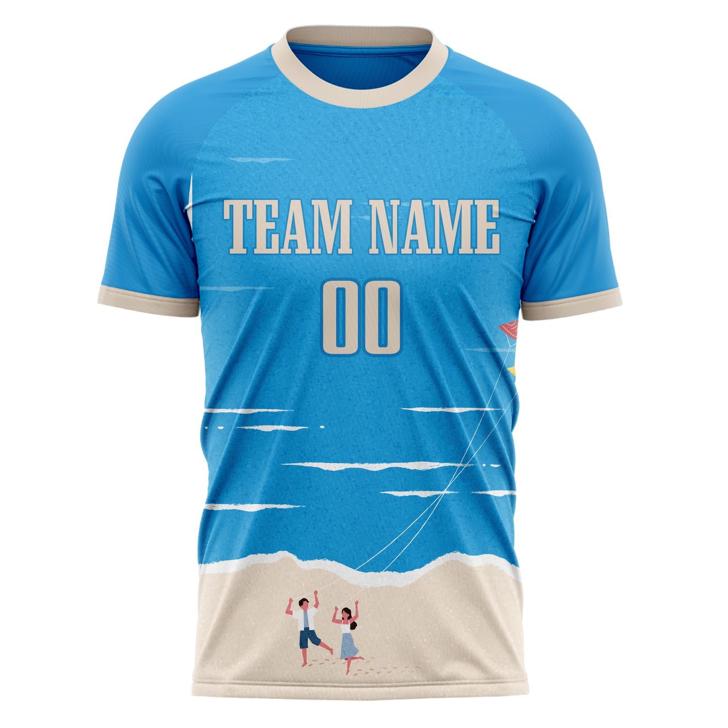 Custom Blue Gray Pattern Soccer Jersey