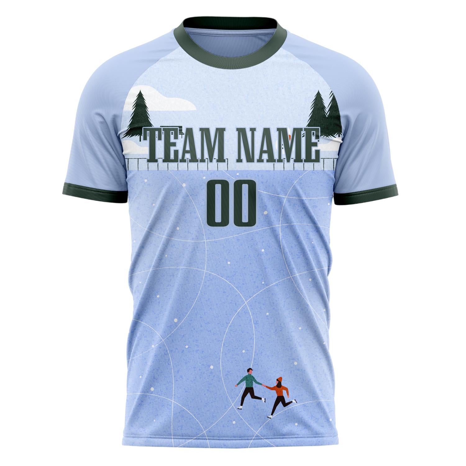 Custom Blue Gray Pattern Soccer Jersey