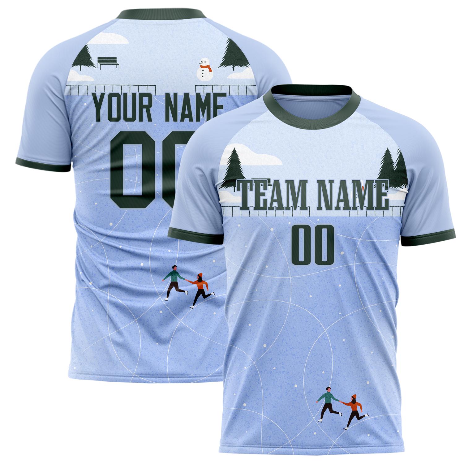 Custom Blue Gray Pattern Soccer Jersey FT02240809XF248