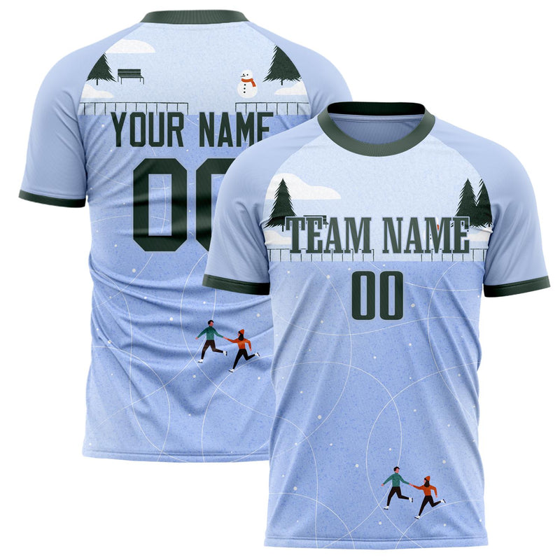 Custom Blue Gray Pattern Soccer Jersey FT02240809XF248