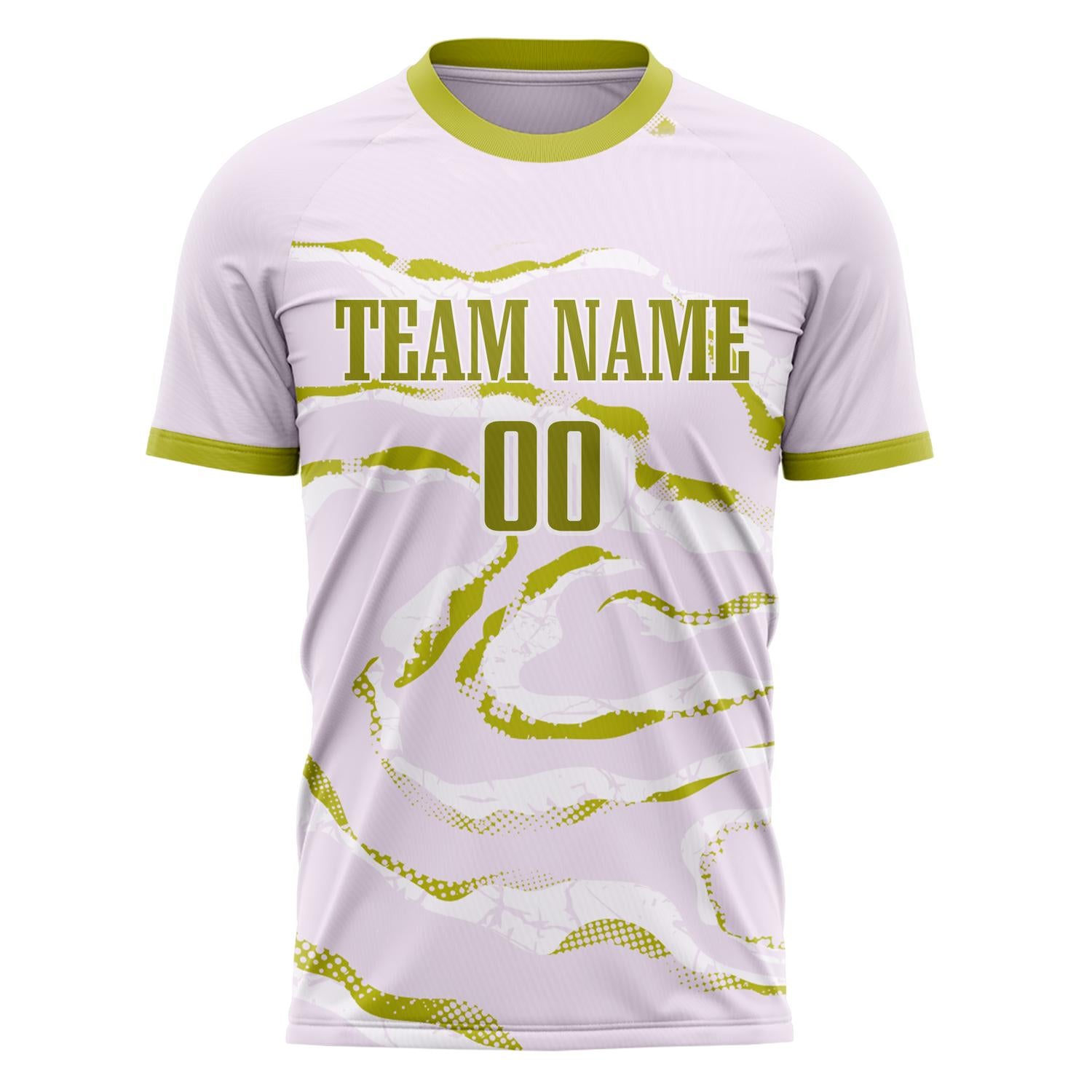 Custom Pink Olive Pattern Soccer Jersey