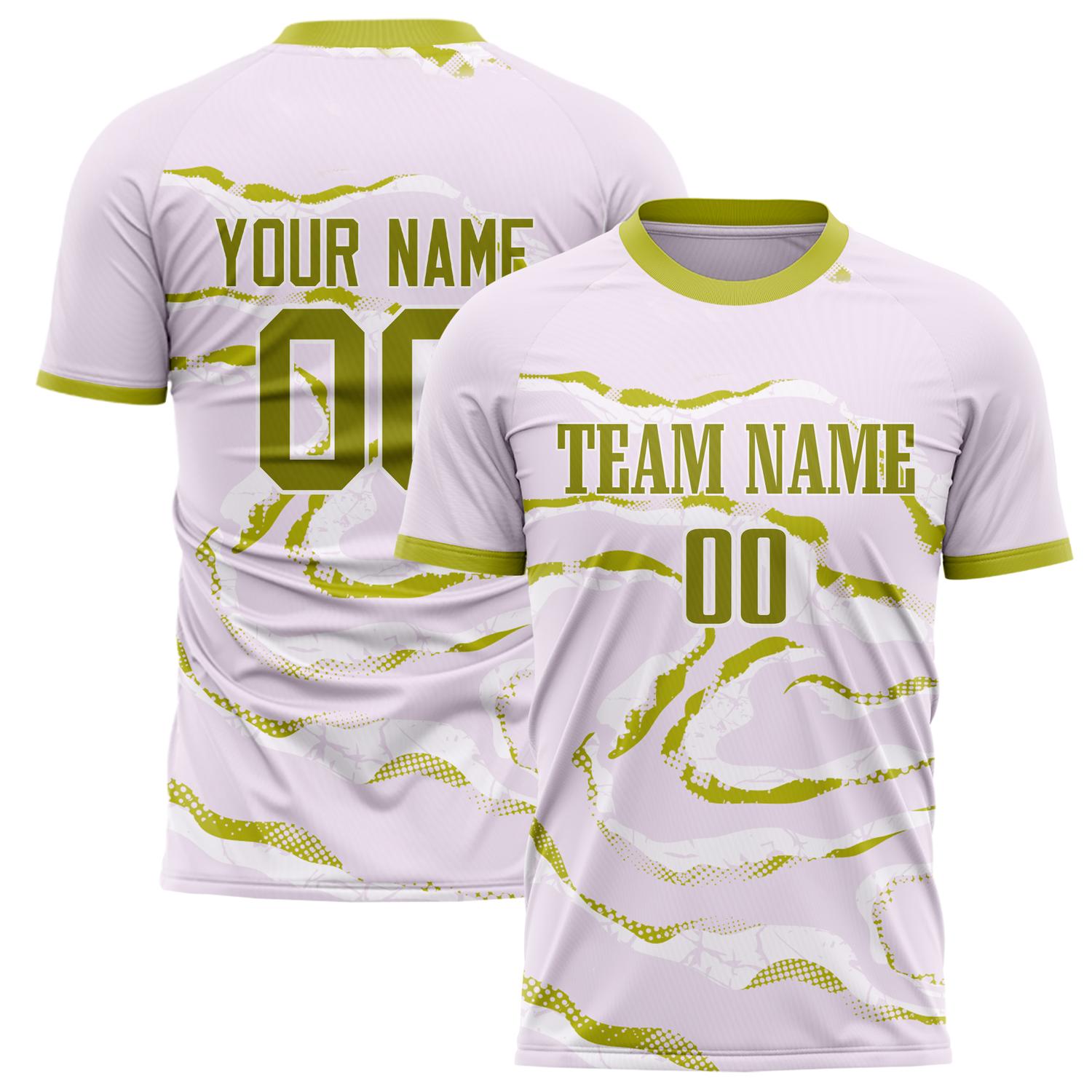 Custom Pink Olive Pattern Soccer Jersey FT02240809XF249