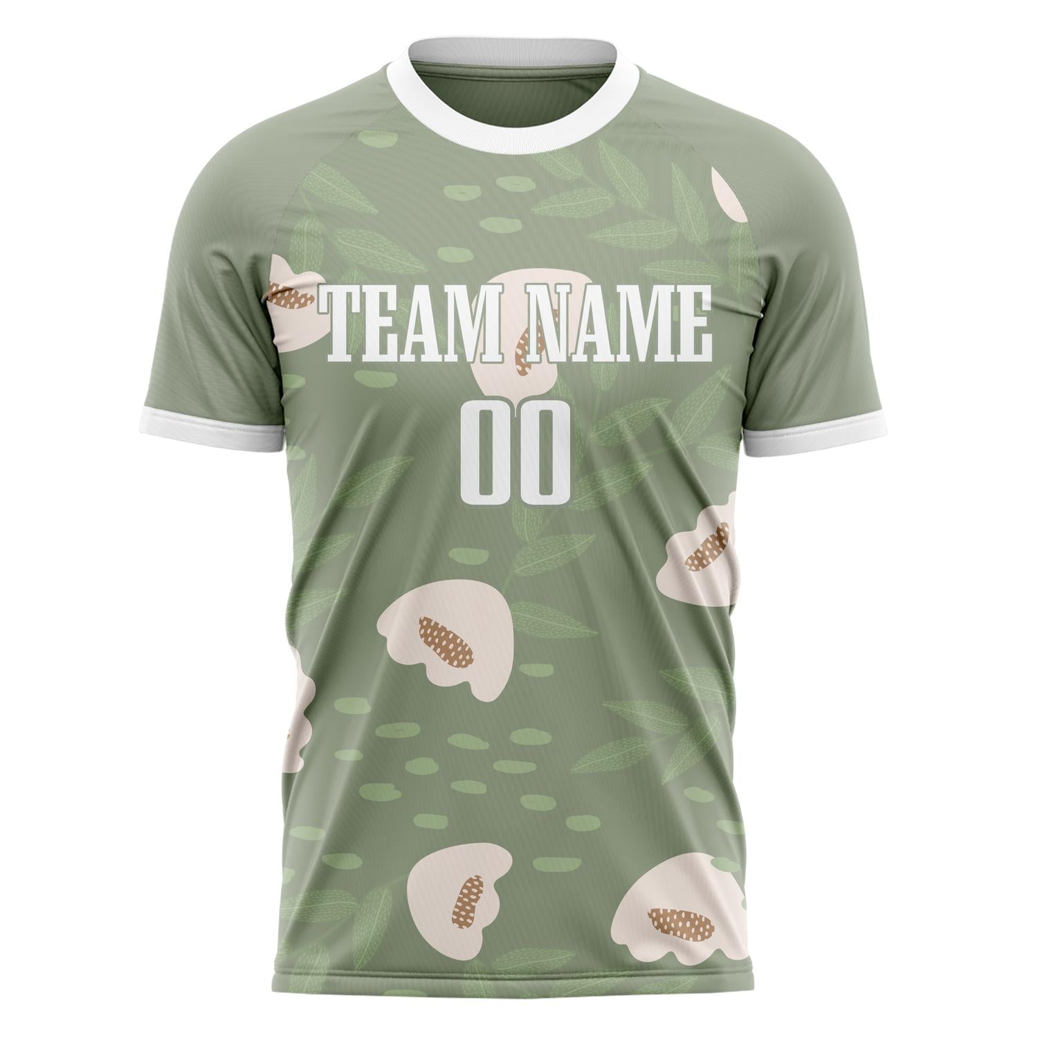 Custom Green White Pattern Soccer Jersey