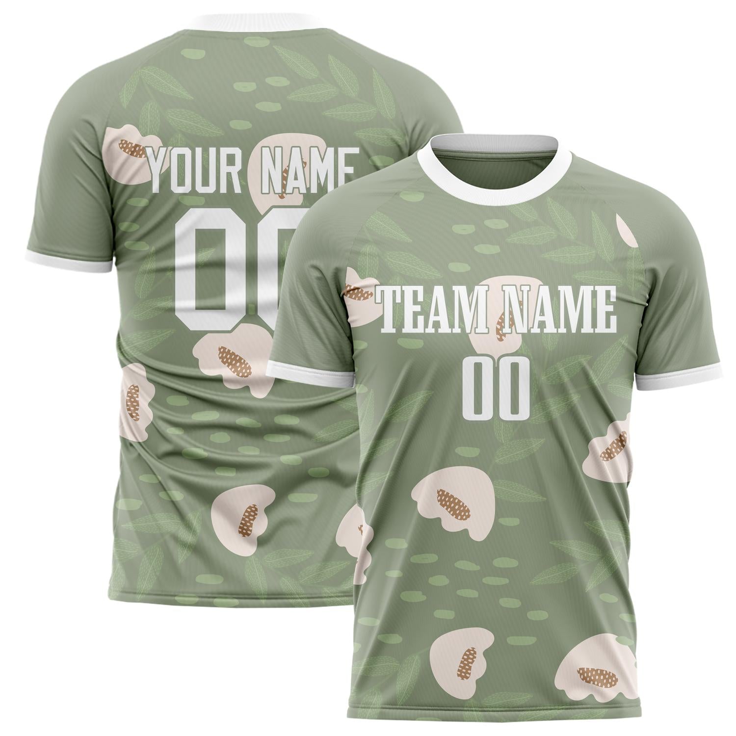 Custom Green White Pattern Soccer Jersey FT02240809XF252