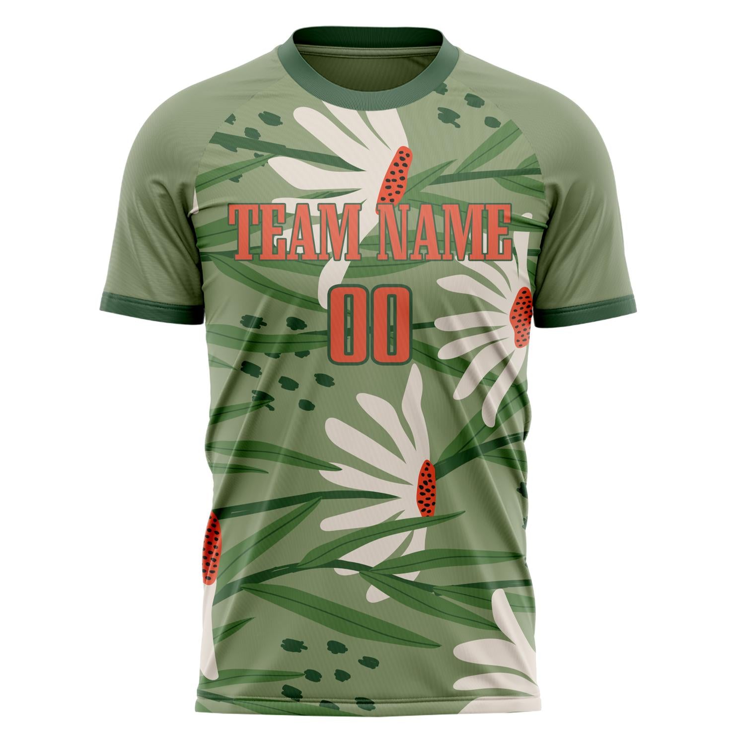 Custom Green Red Pattern Soccer Jersey