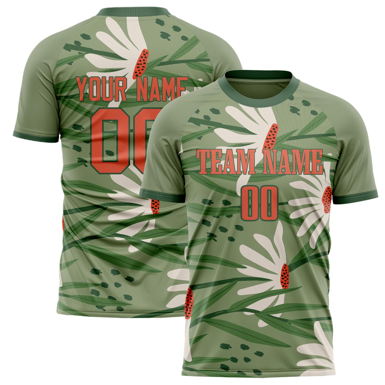 Custom Green Red Pattern Soccer Jersey FT02240809XF254
