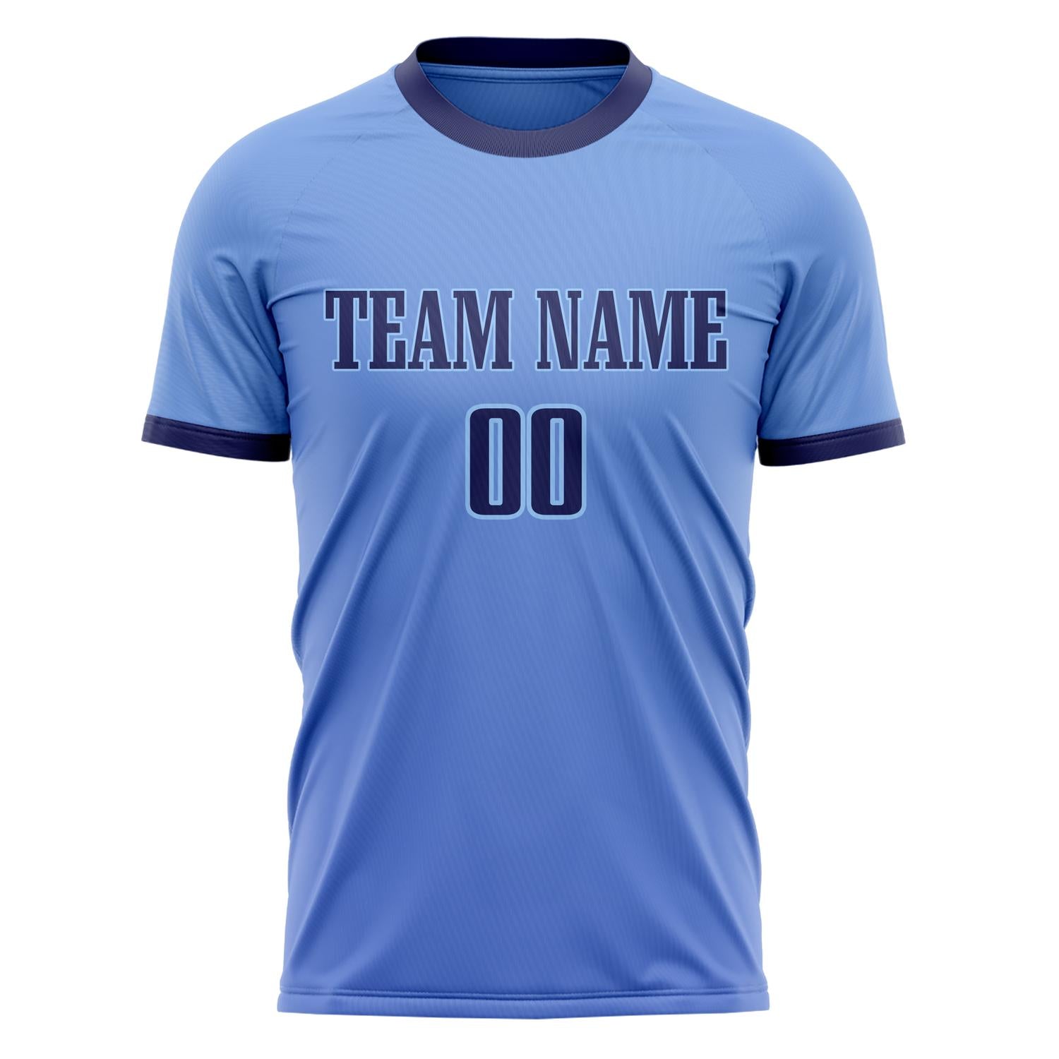 Custom Blue Navy Pattern Soccer Jersey