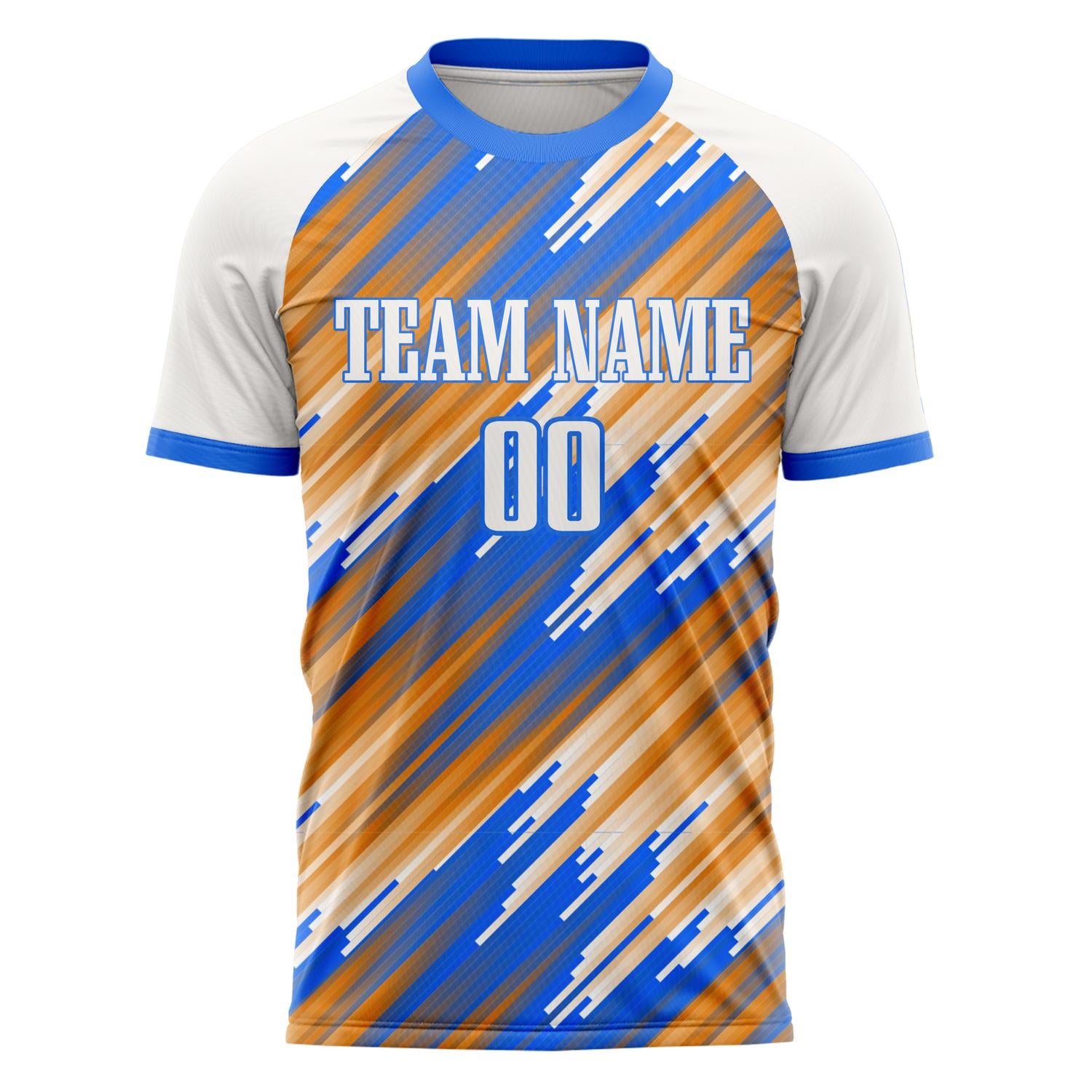 Custom Blue White Pattern Soccer Jersey