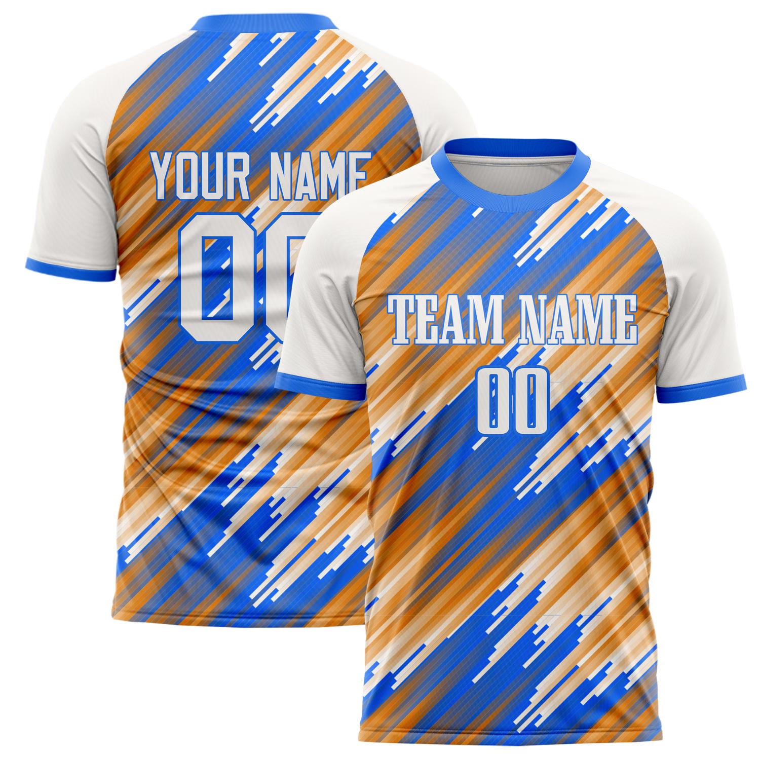 Custom Blue White Pattern Soccer Jersey FT02240809XF265