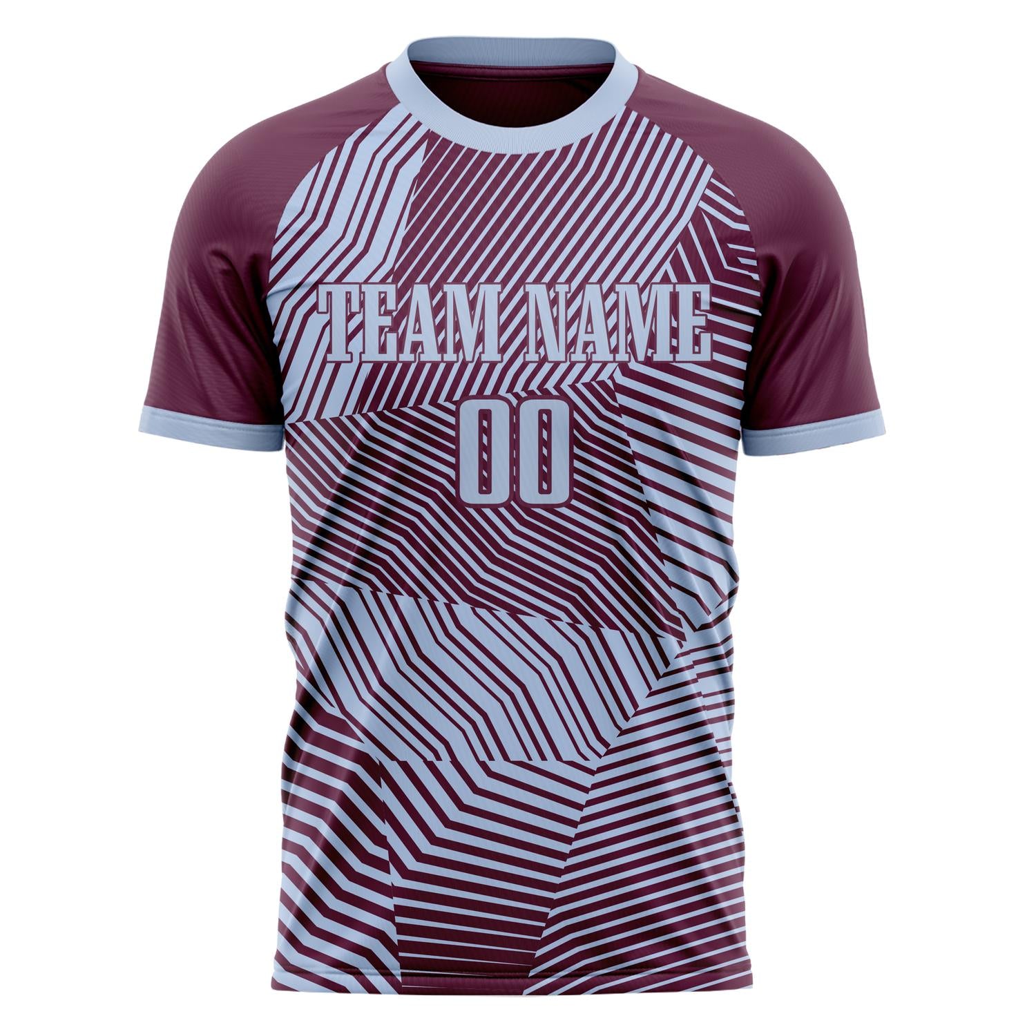 Custom Purple Maroon Pattern Soccer Jersey