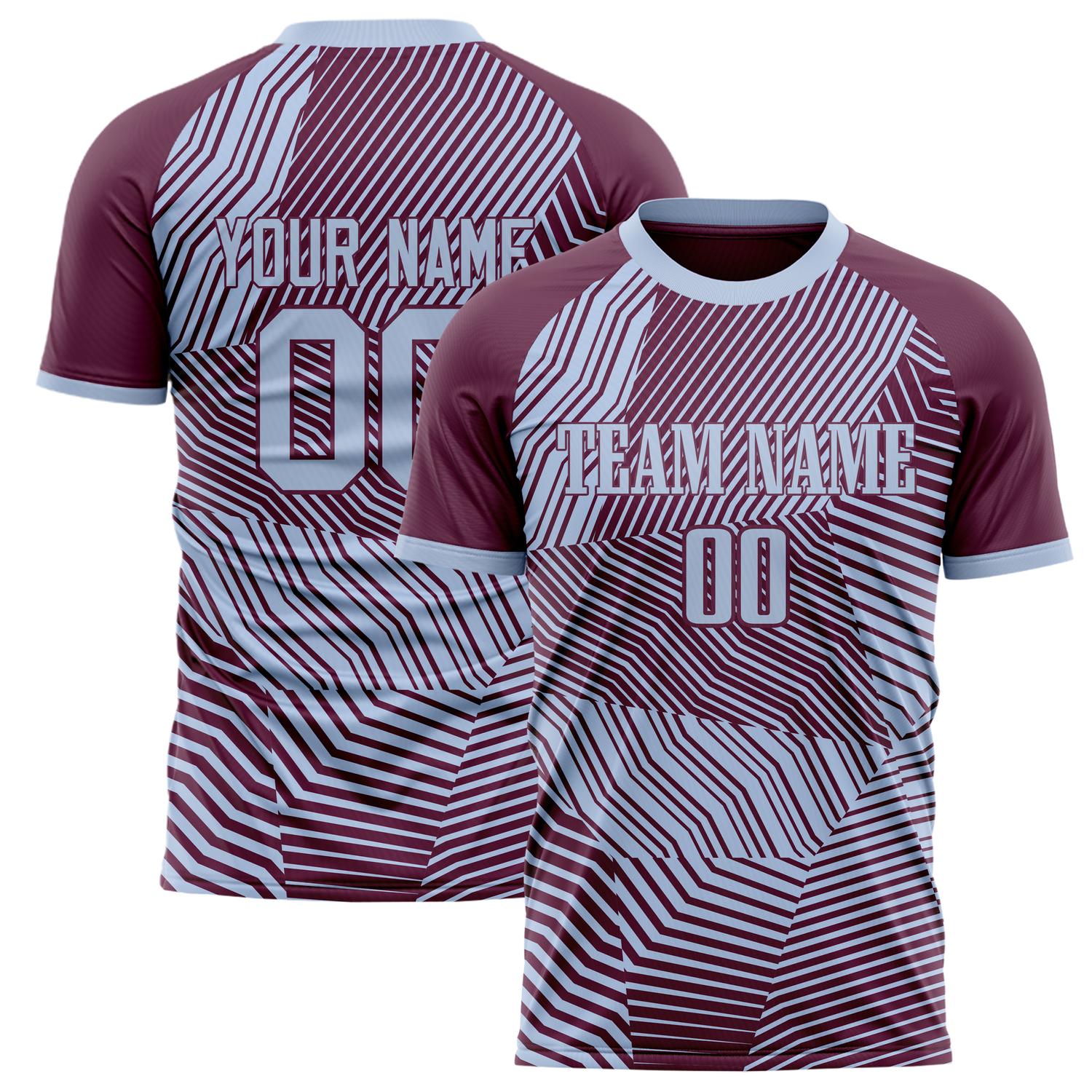 Custom Purple Maroon Pattern Soccer Jersey FT02240809XF267