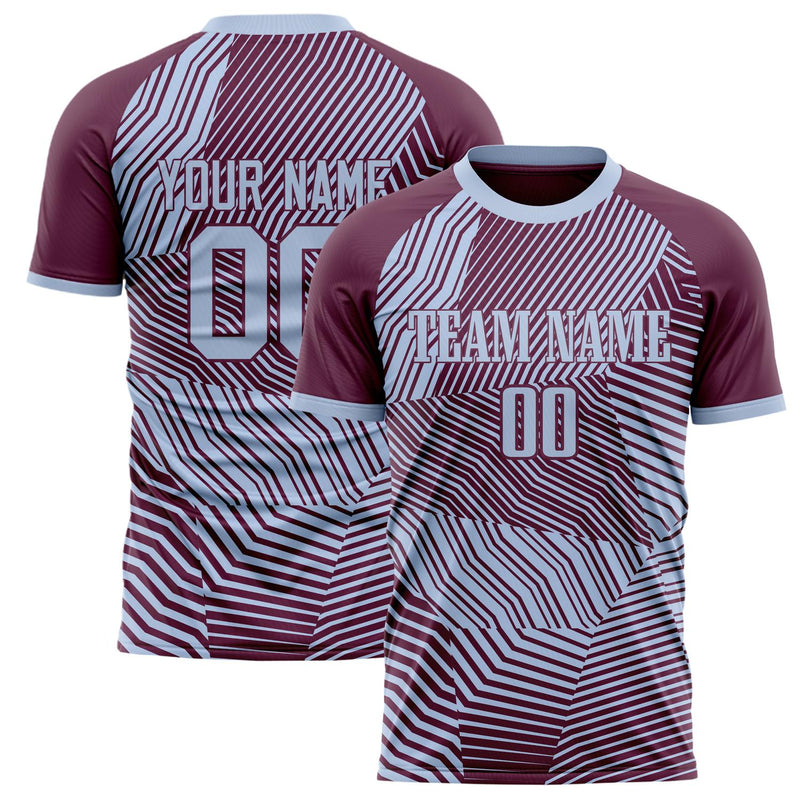 Custom Purple Maroon Pattern Soccer Jersey FT02240809XF267