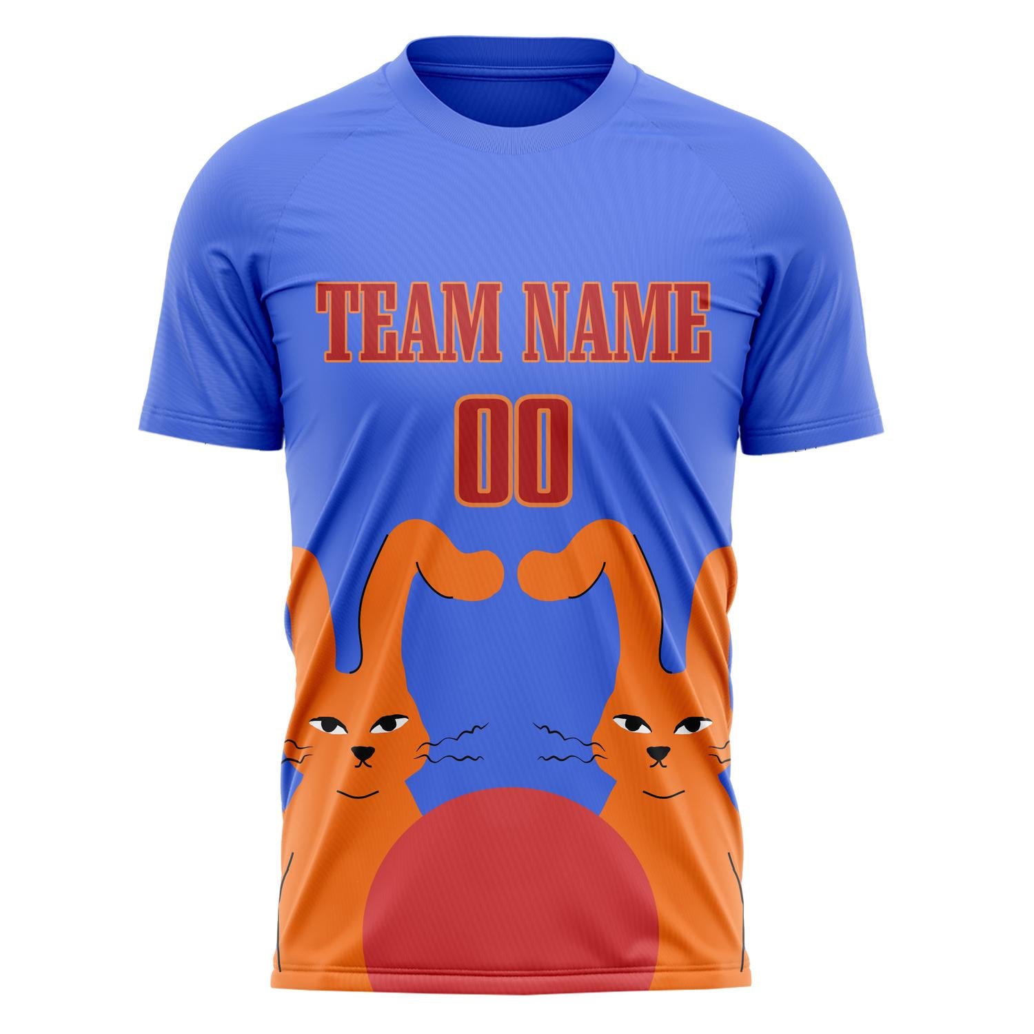 Custom Blue Red Pattern Soccer Jersey