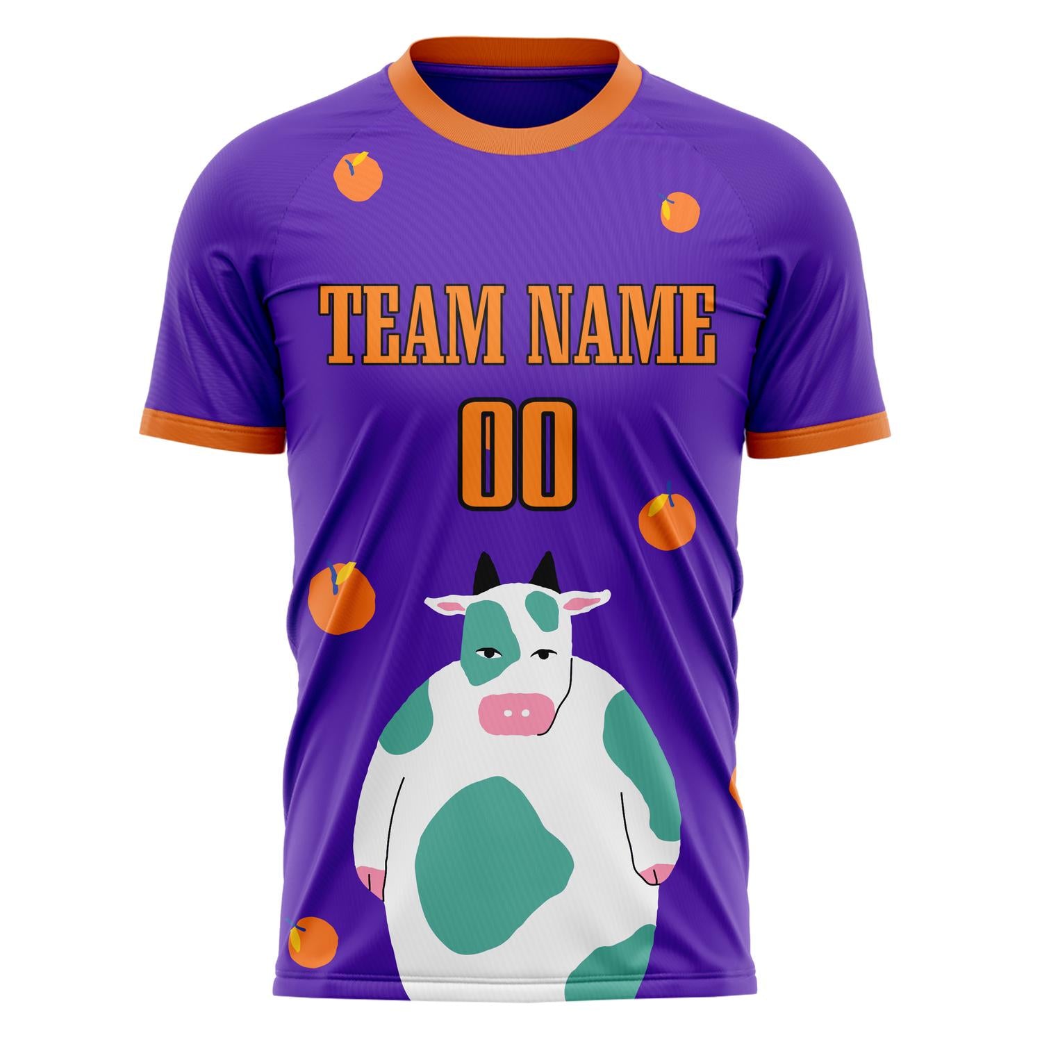 Custom Purple Orange Pattern Soccer Jersey