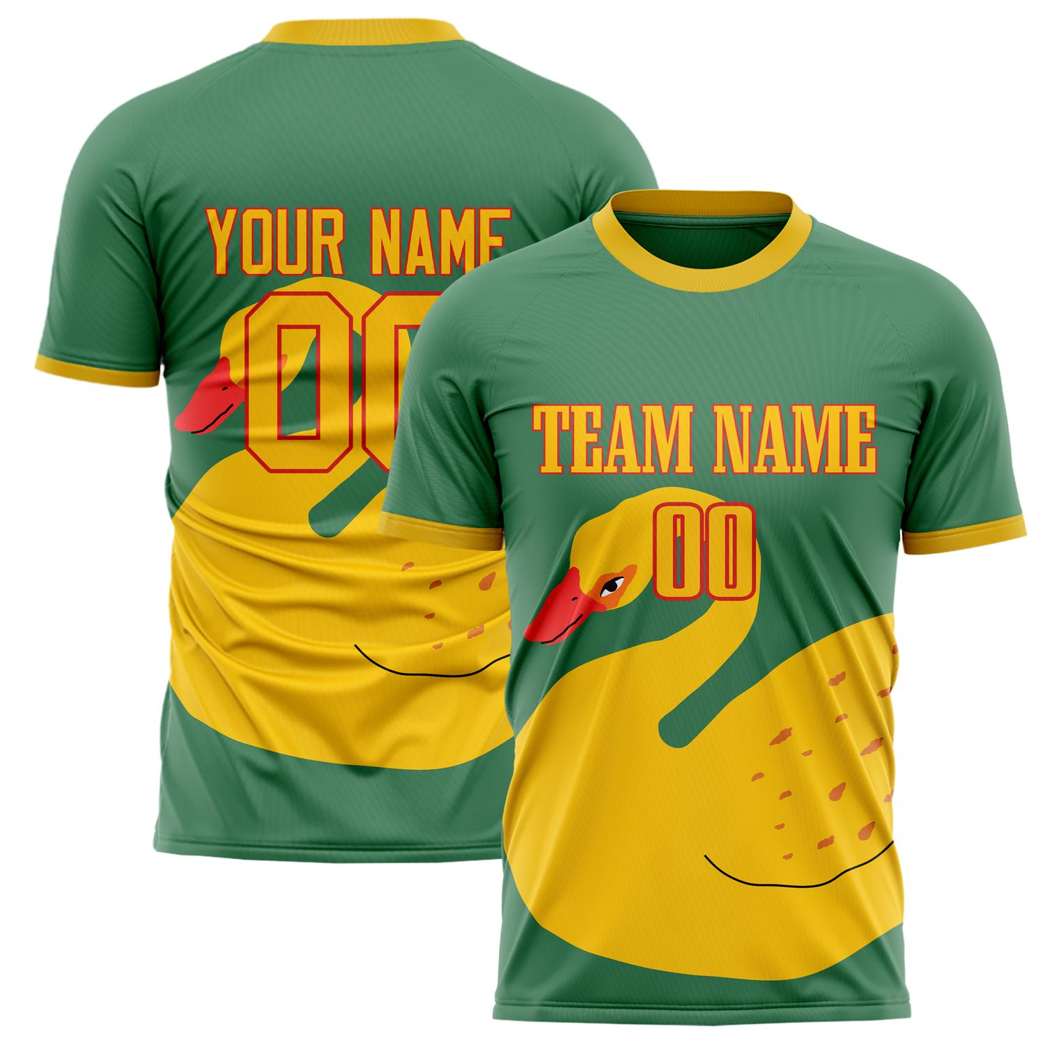 Custom Green Gold Pattern Soccer Jersey FT02240809XF277