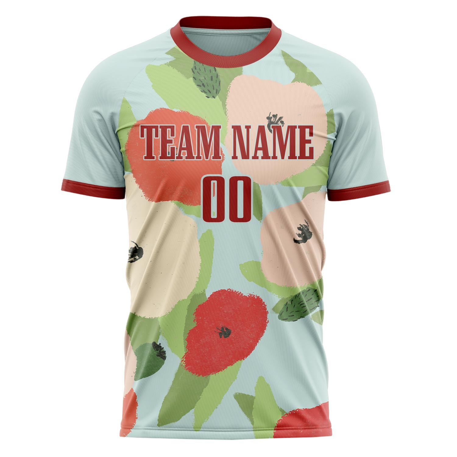 Custom Blue Red Pattern Soccer Jersey