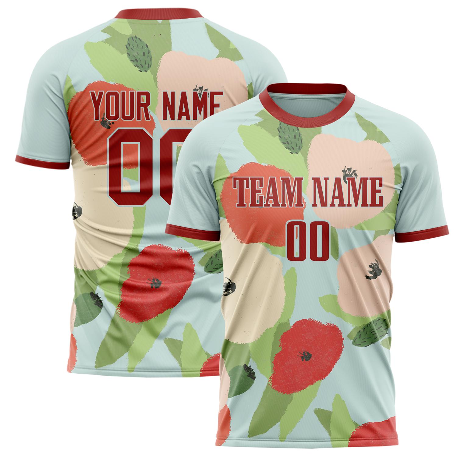 Custom Blue Red Pattern Soccer Jersey FT02240809XF292