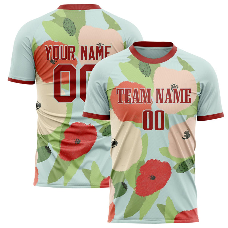 Custom Blue Red Pattern Soccer Jersey FT02240809XF292
