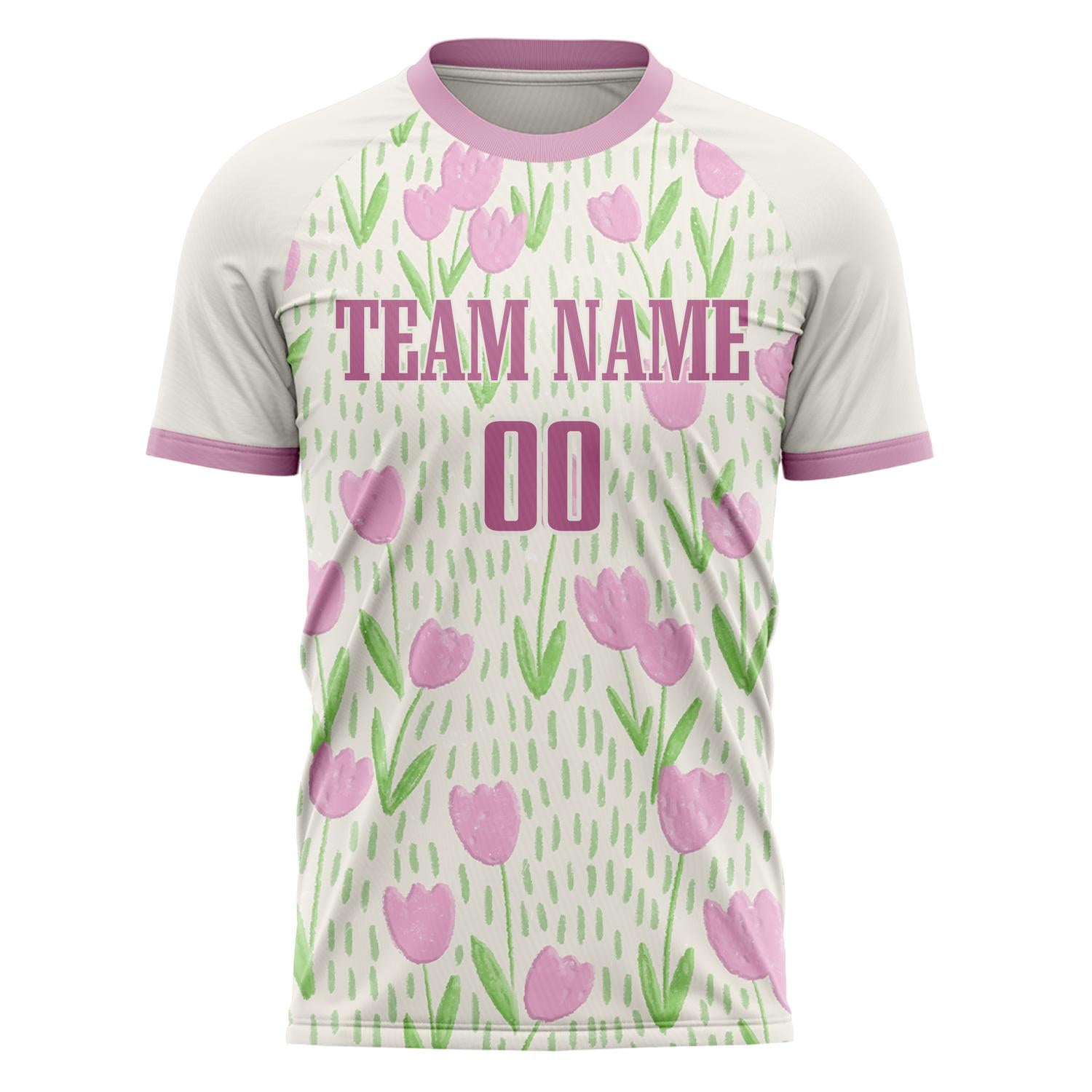 Custom White Pink Pattern Soccer Jersey