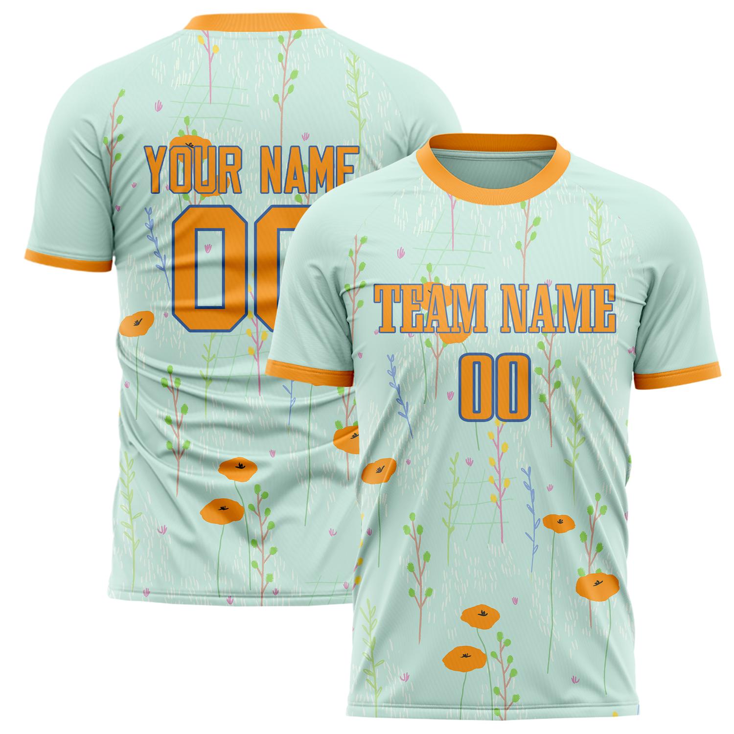 Custom Blue Orange Pattern Soccer Jersey FT02240809XF295
