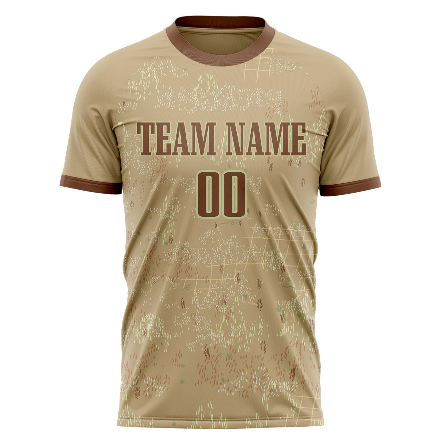 Custom Brown Dark Brown Pattern Soccer Jersey