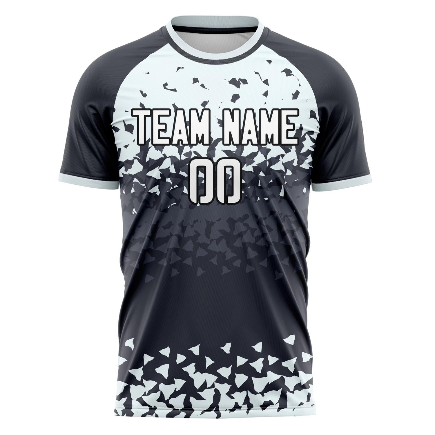 Custom Navy White Pattern Soccer Jersey