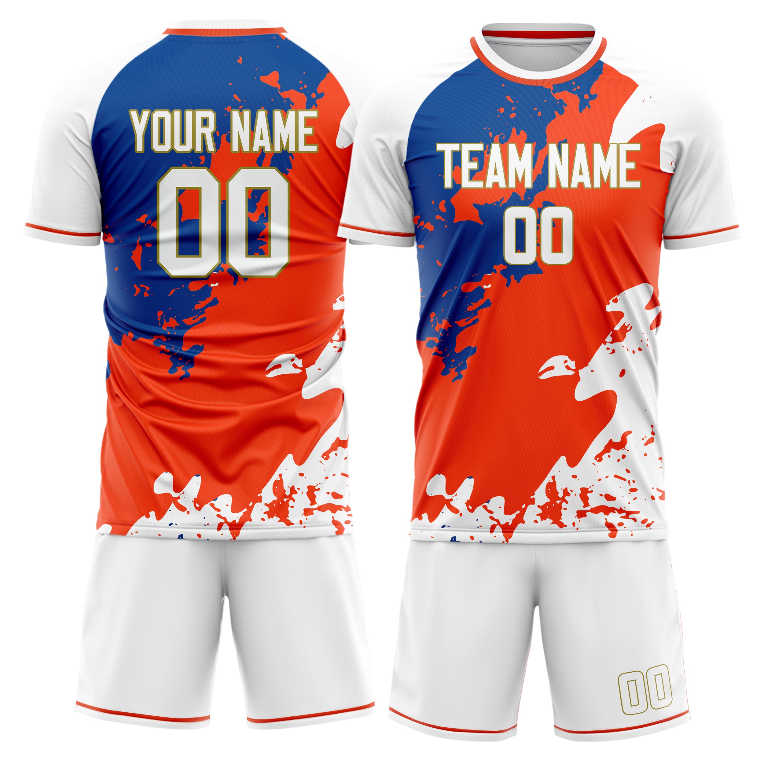 Custom White Red Pattern Soccer Jersey
