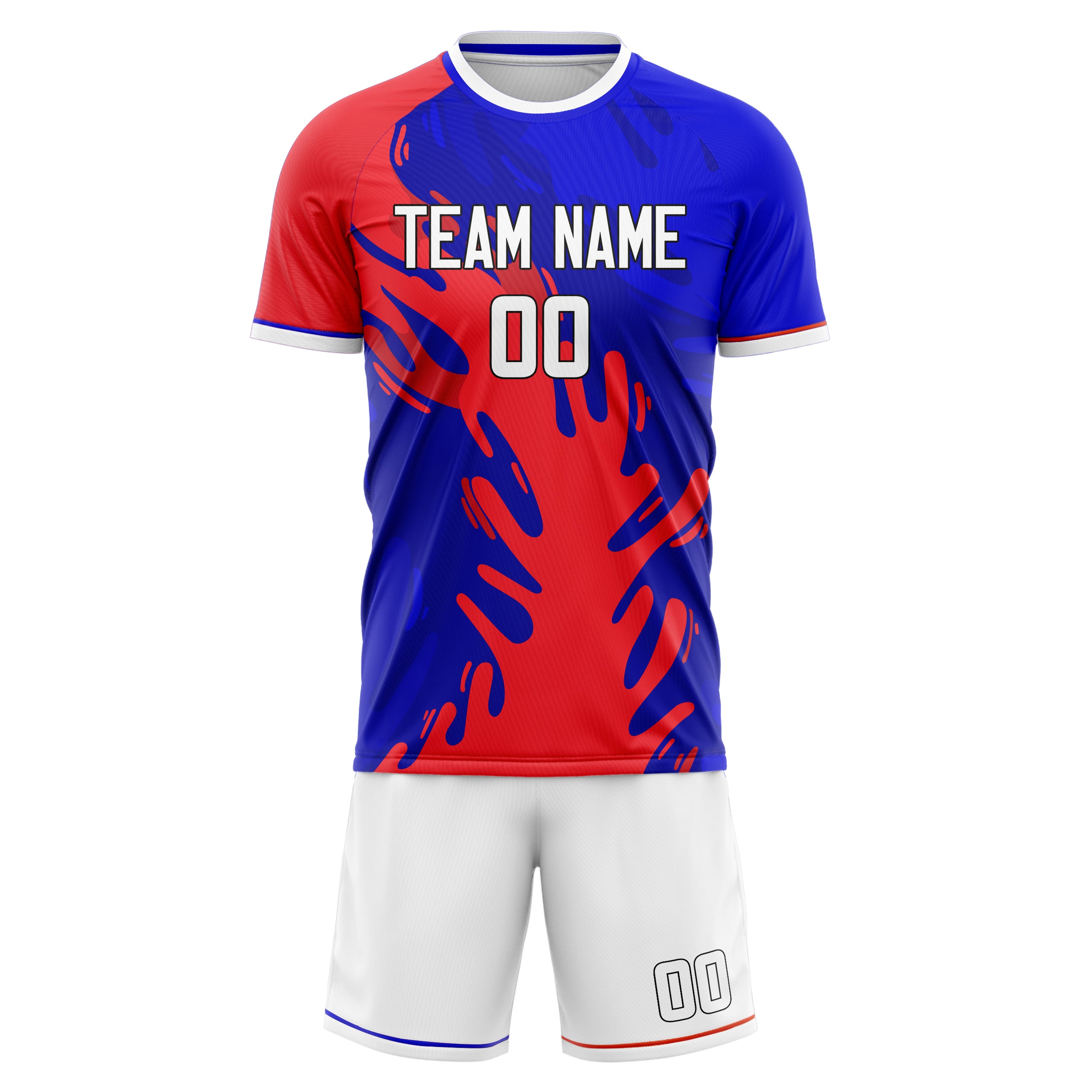 Custom Royal Red Pattern Soccer Jersey