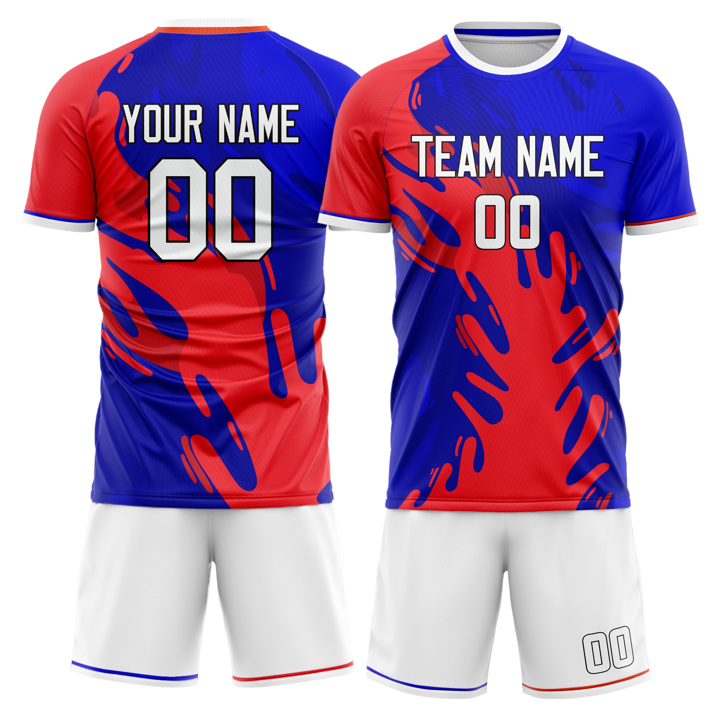 Custom Royal Red Pattern Soccer Jersey