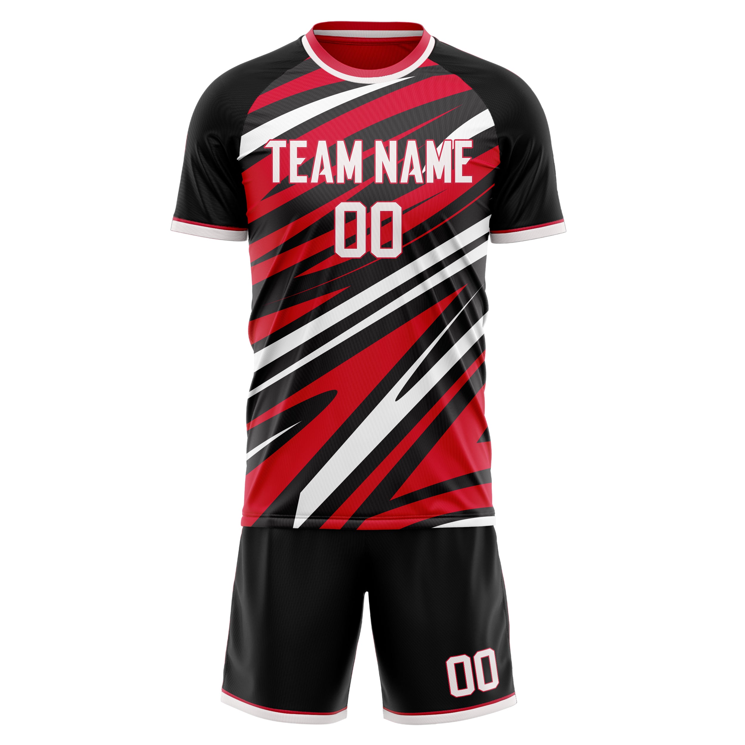 Custom Red White Pattern Soccer Jersey