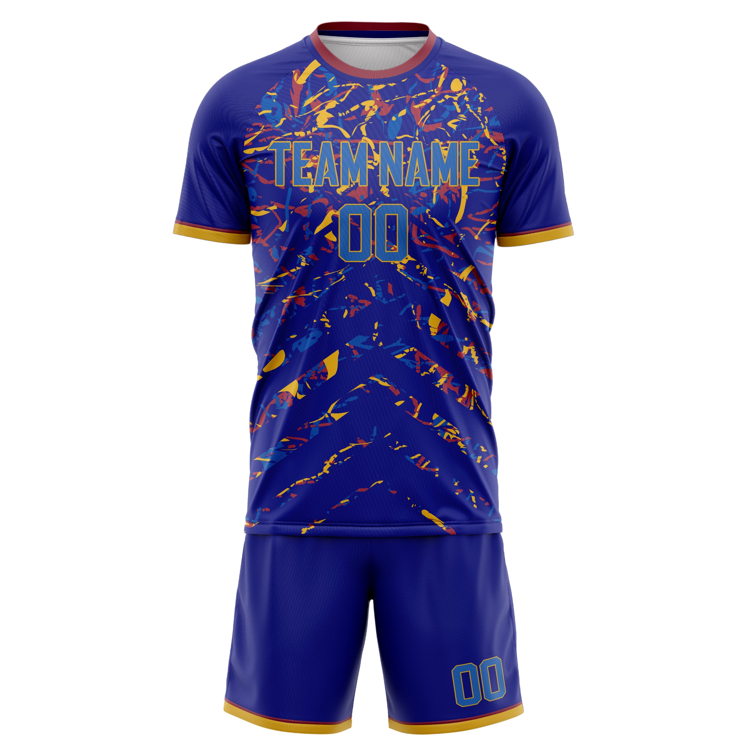 Custom Purple Blue Pattern Soccer Jersey