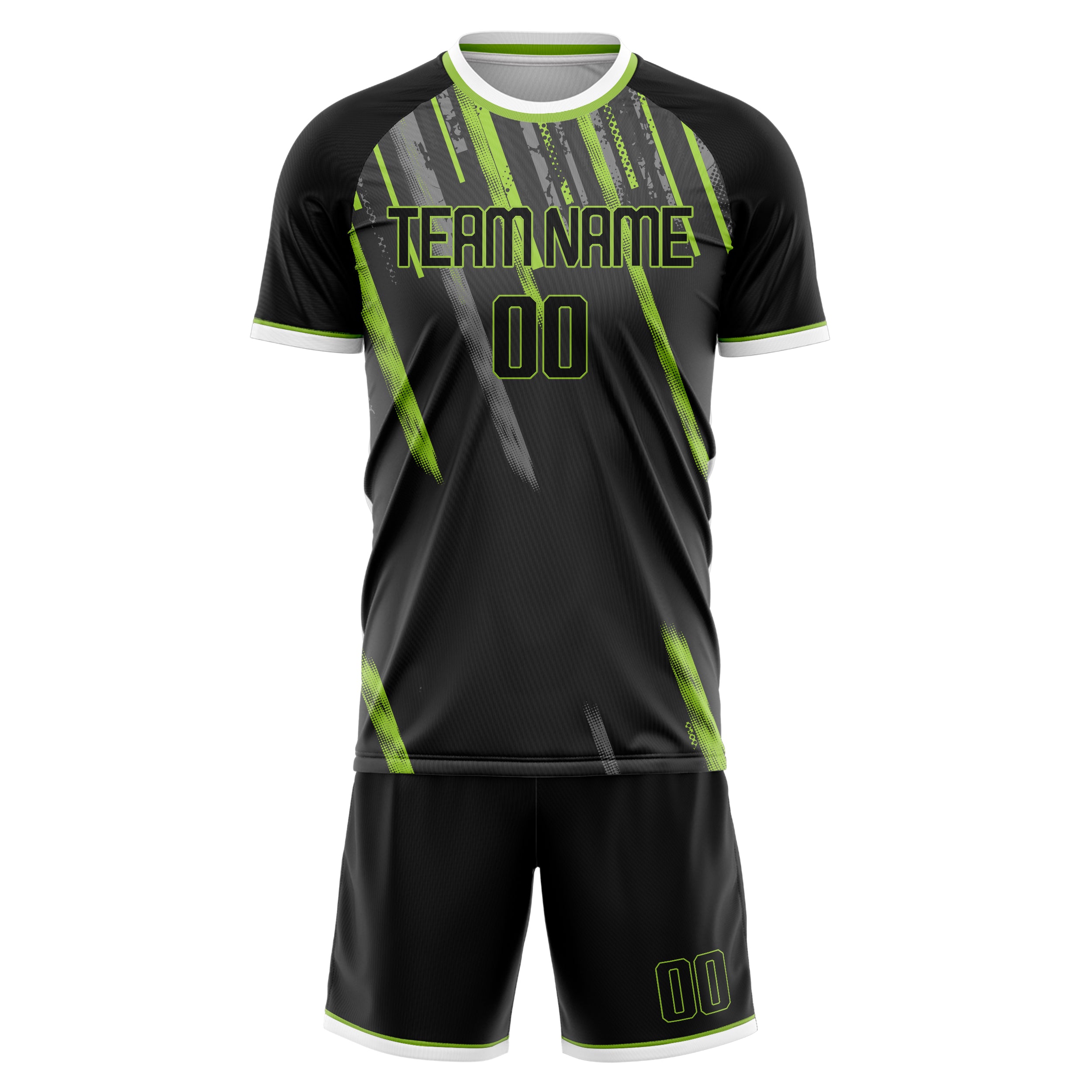 Custom Gray Teal Pattern Soccer Jersey