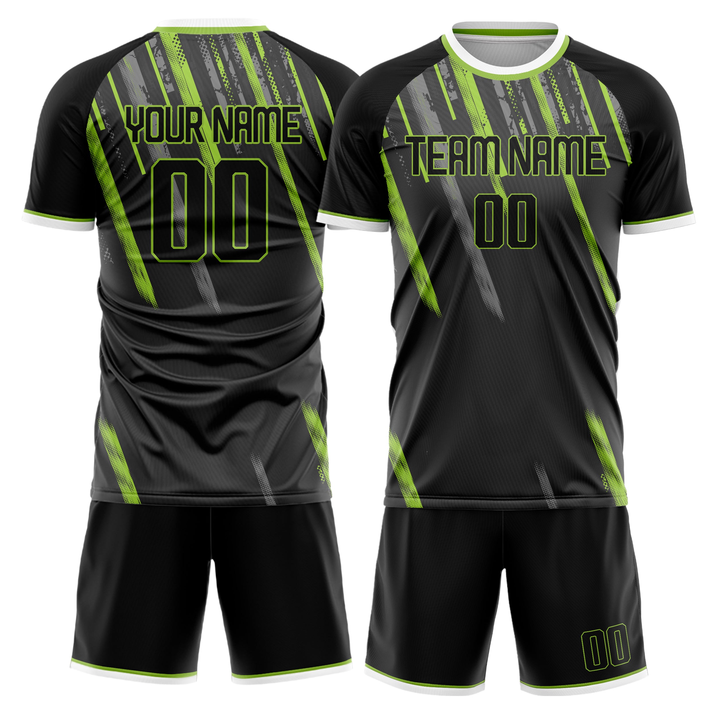 Custom Gray Teal Pattern Soccer Jersey