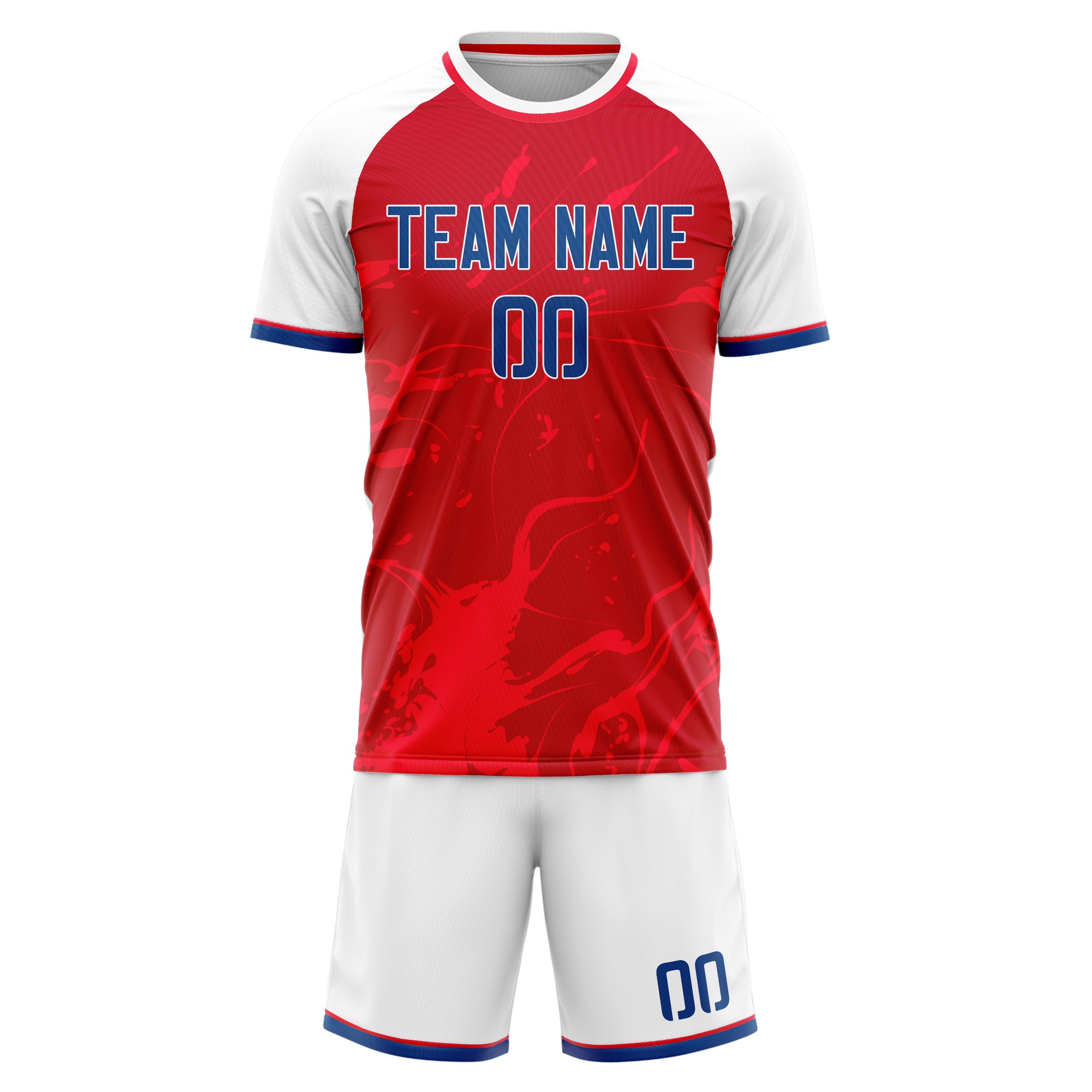 Custom Red White Pattern Soccer Jersey