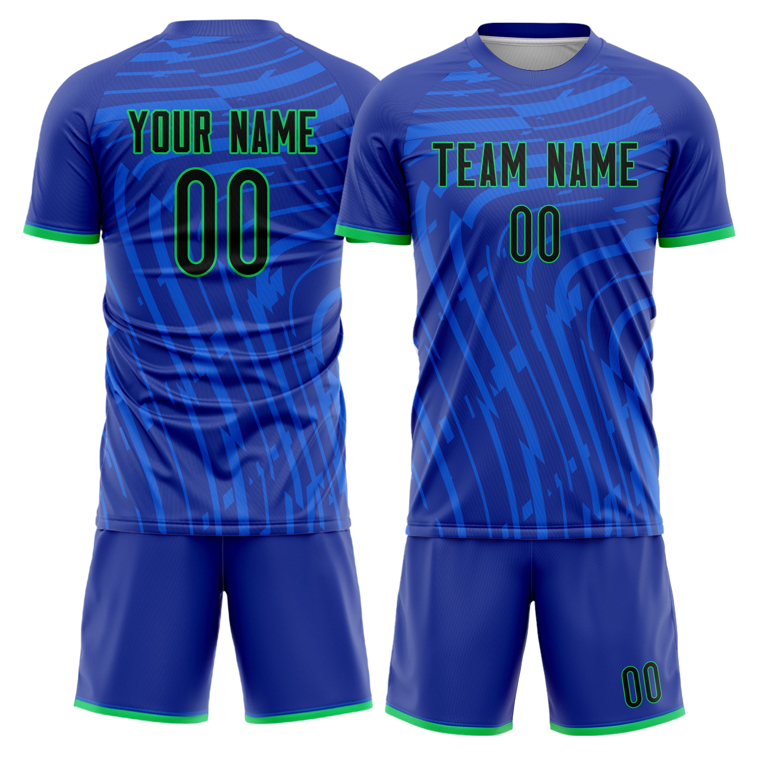 Custom Blue Teal Pattern Soccer Jersey