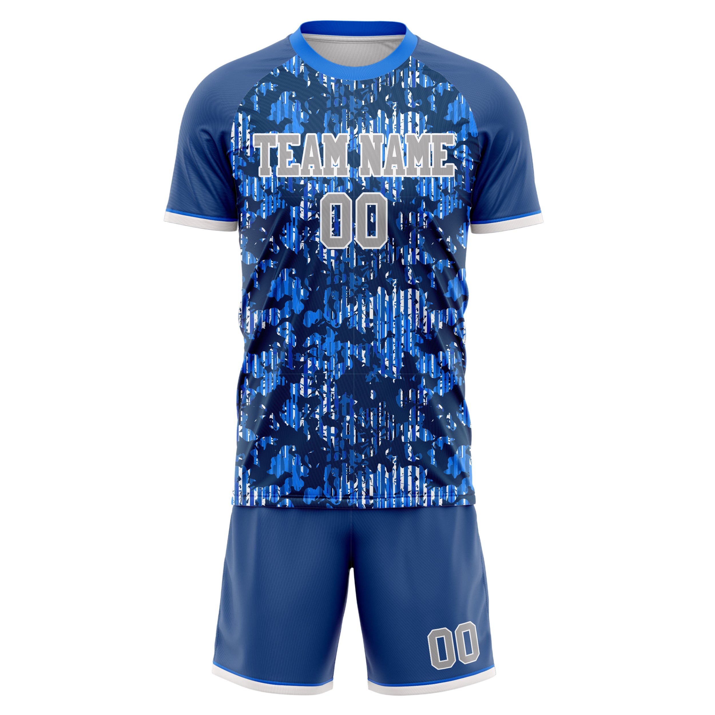 Custom Navy White Pattern Soccer Jersey