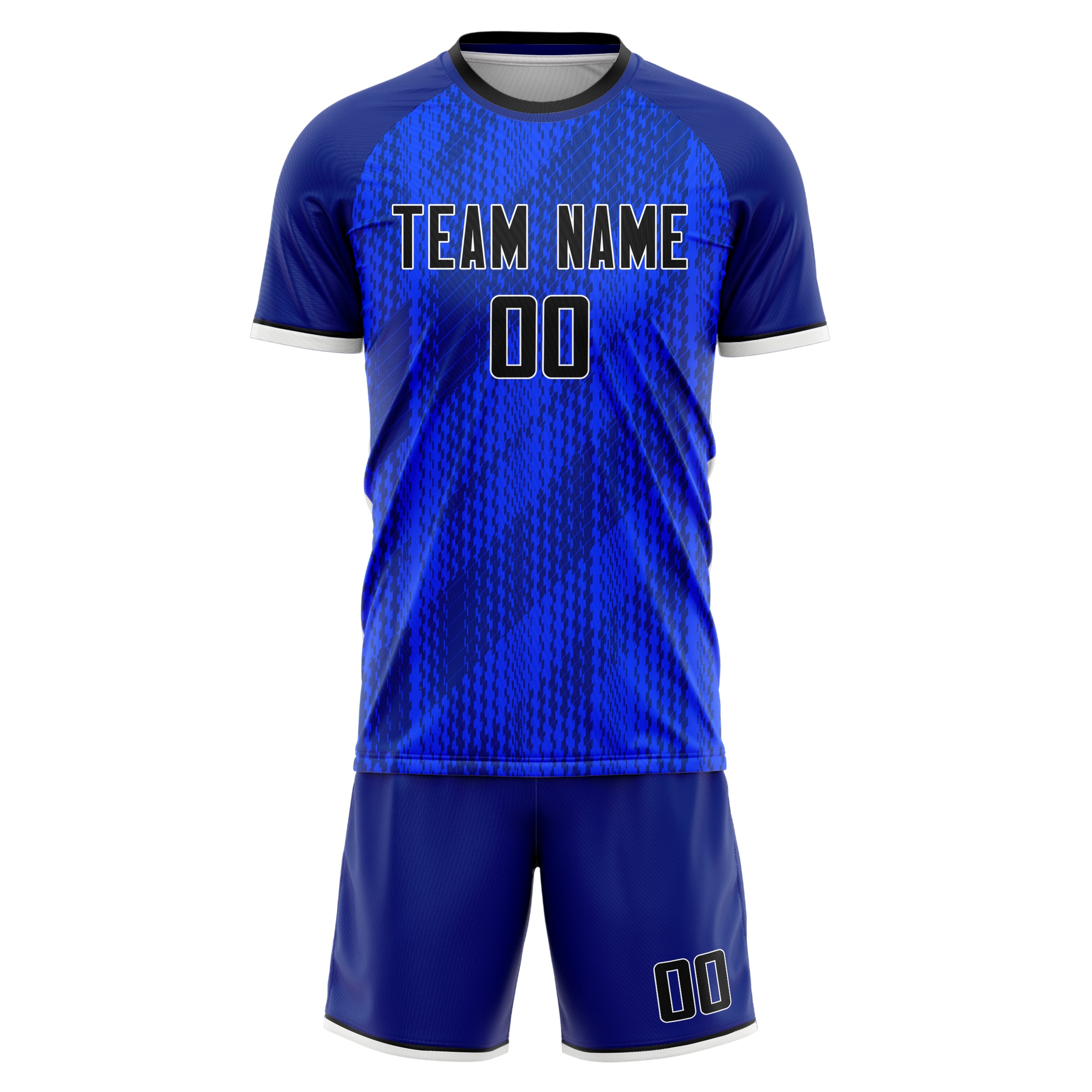 Custom Blue Navy Pattern Soccer Jersey
