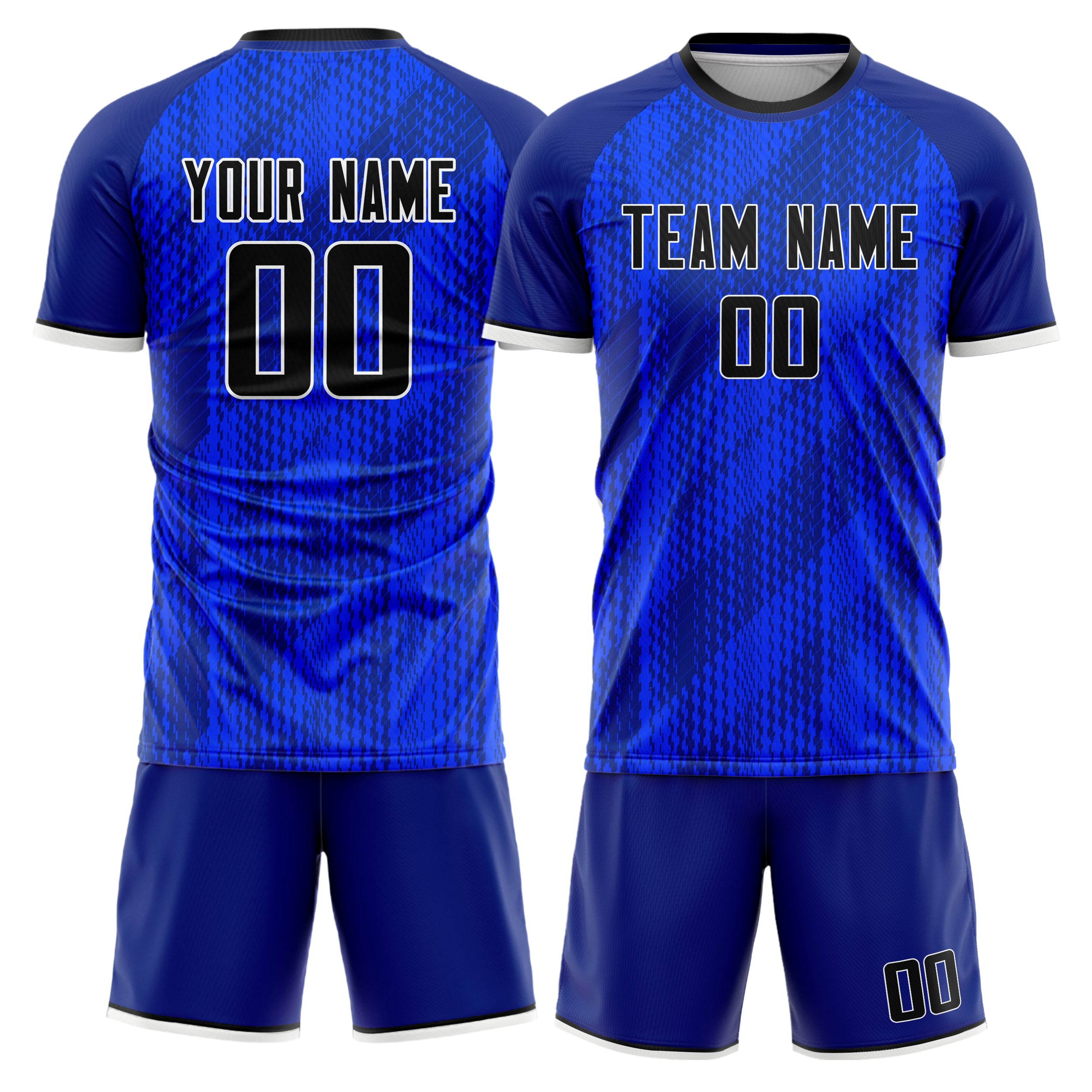 Custom Blue Navy Pattern Soccer Jersey