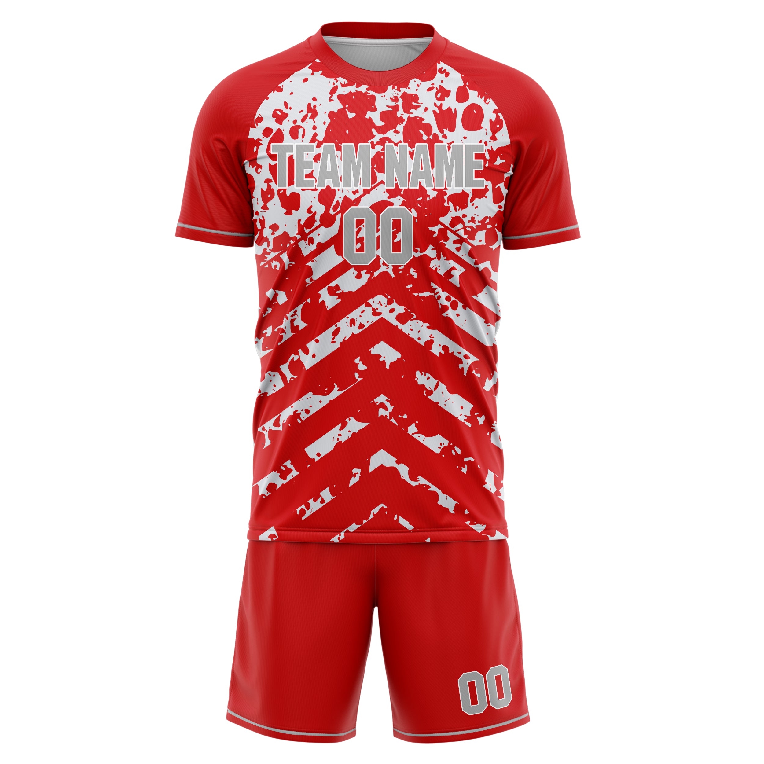 Custom Red White Pattern Soccer Jersey