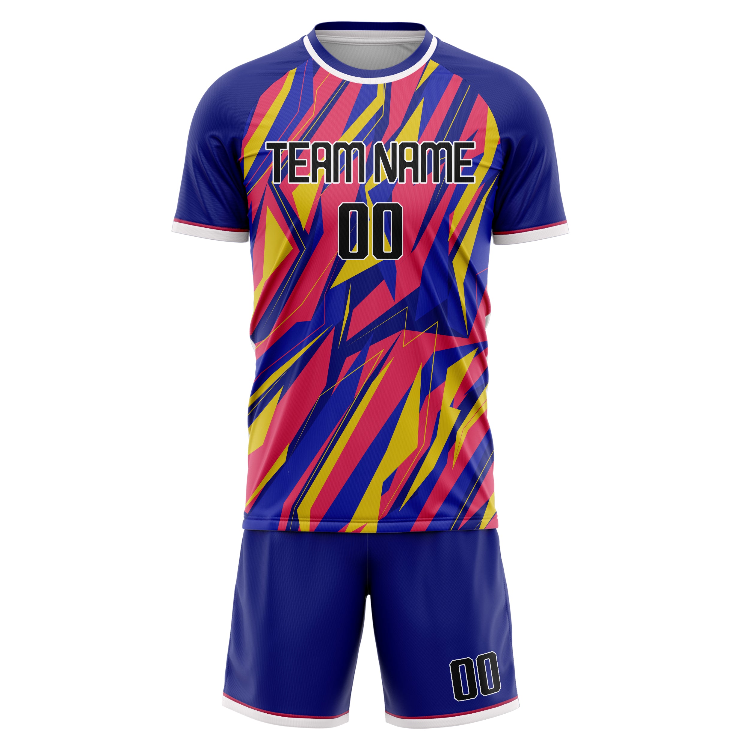 Custom Royal Pink Pattern Soccer Jersey