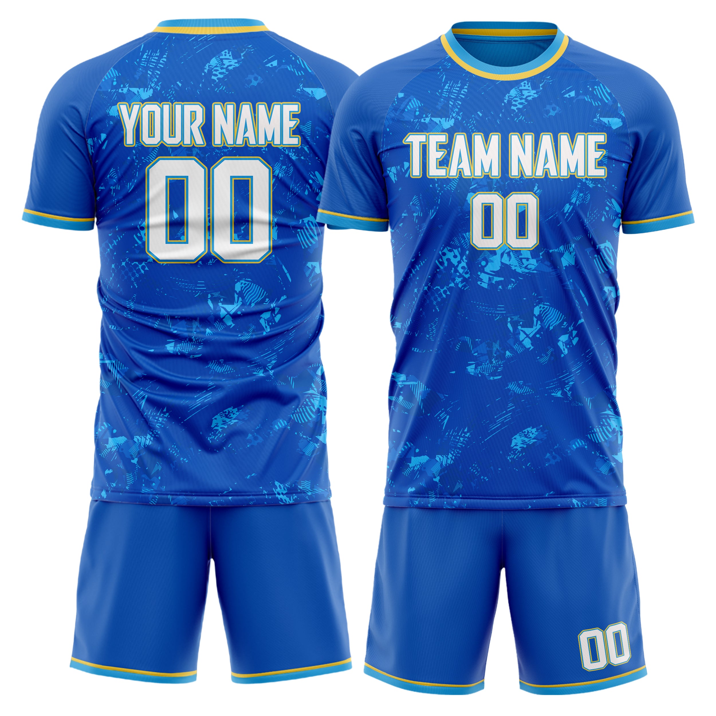 Custom Royal Gold Pattern Soccer Jersey