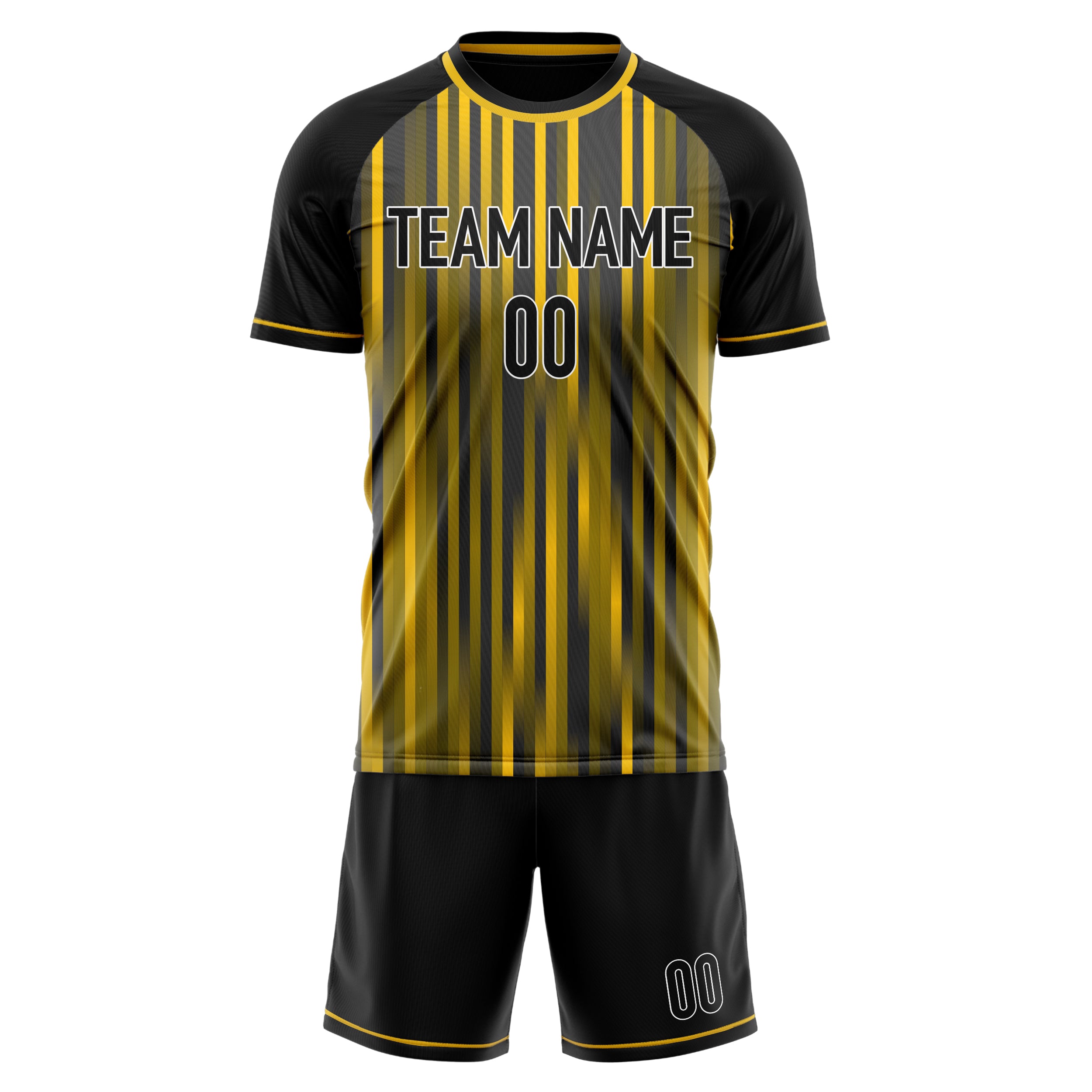 Custom Gold Black Pattern Soccer Jersey