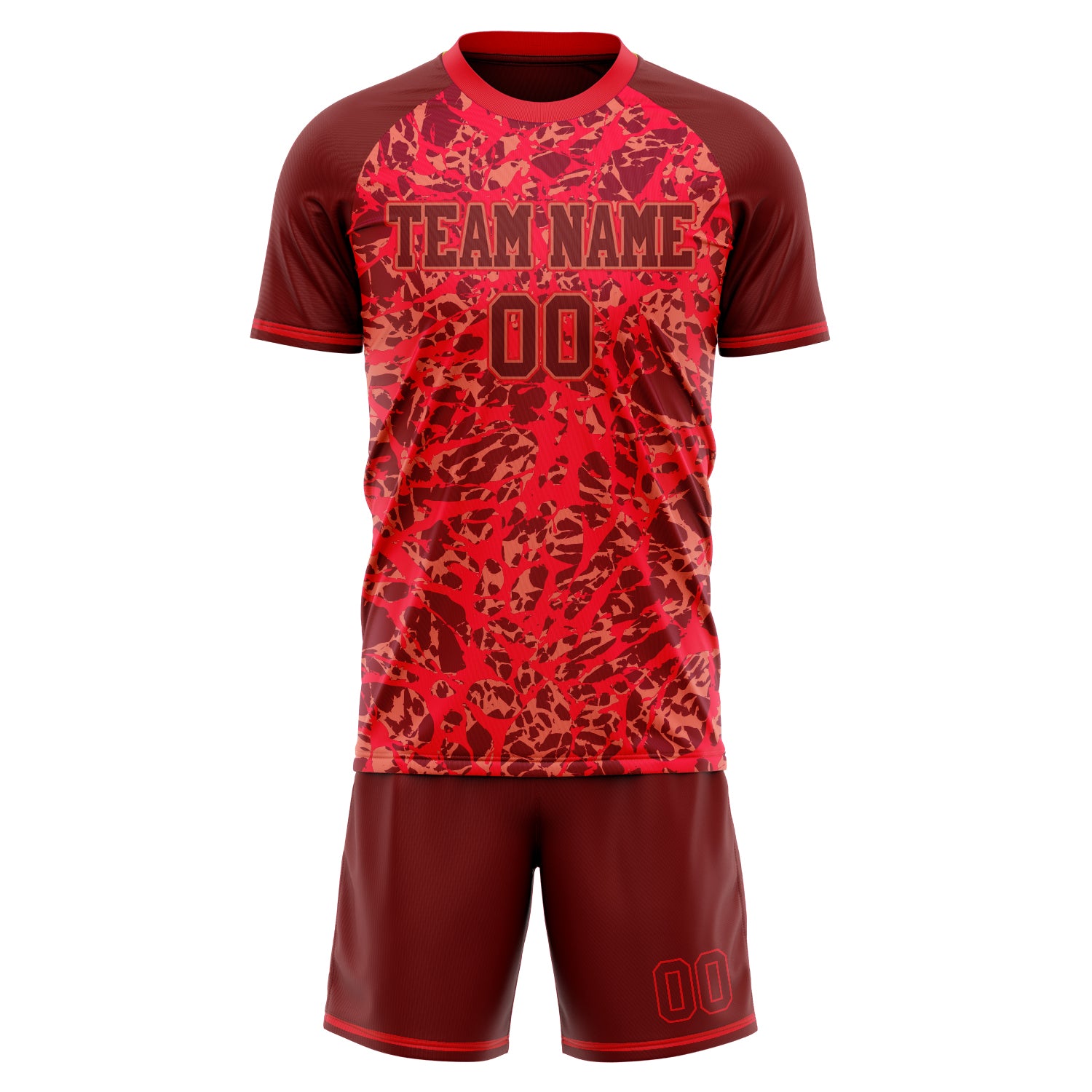 Custom Red Crimson Pattern Soccer Jersey