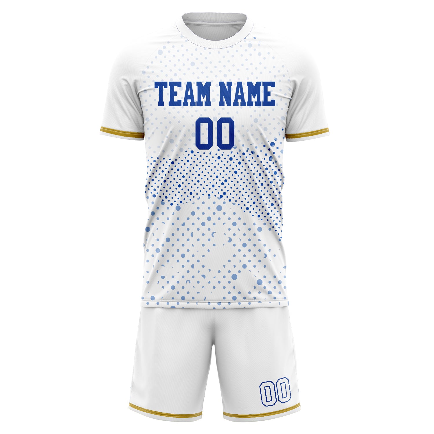 Custom White Royal Pattern Soccer Jersey